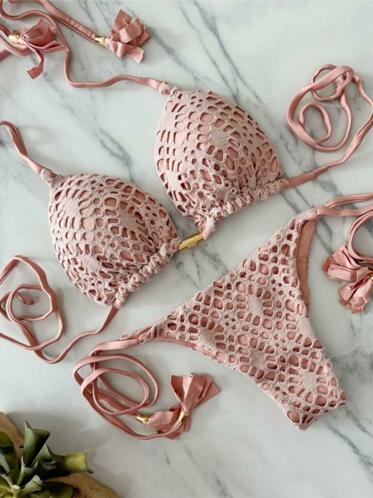 Copacabana vanilla crochet bikini with ruched back – Drapery Boutique Dubai