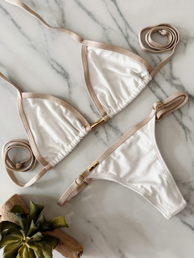 Bahia White Brazilian bikini set – Drapery Boutique Dubai.
